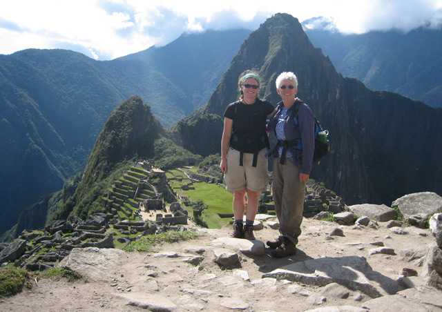 With my mom at Machu Picchu, Peru after completing the Inca Trail
