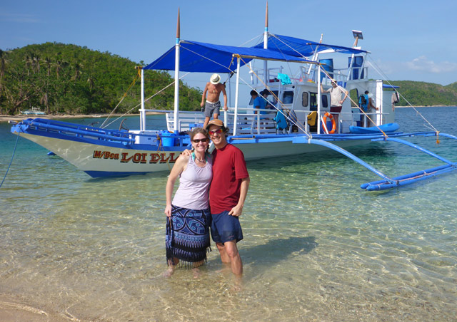 Island hopping with my husband FJ in Palawan, Philippines