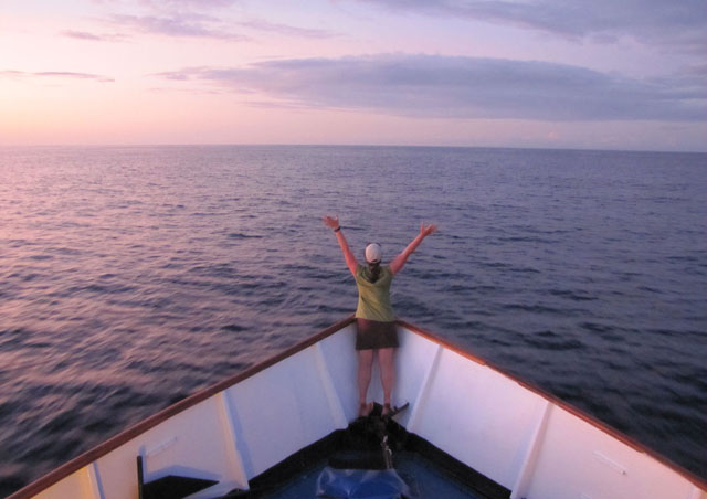 My Titanic moment in the Galapagos. Living on the Letty for a week was so much fun. 