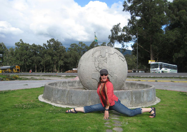Splits over the equator, near Quito, Ecuador