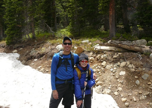 Here Ben and Finlay just completed a climb of 13,300 foot Mt. Audubon. Finlay did better than his dad…