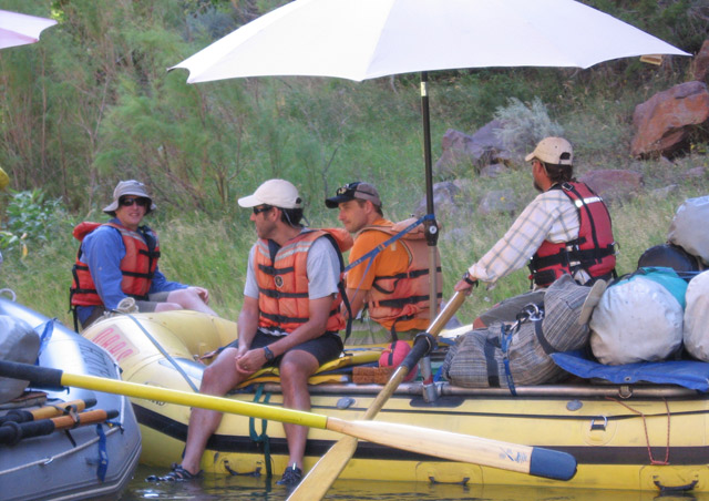 A company “Summerfest” took 65 staff members and spouses on a four day trip down the Green River—one of the most fun team building exercises imaginable!