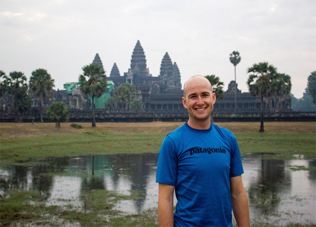 Visiting the ruins of Angkor Wat, Cambodia, in February 2013. 