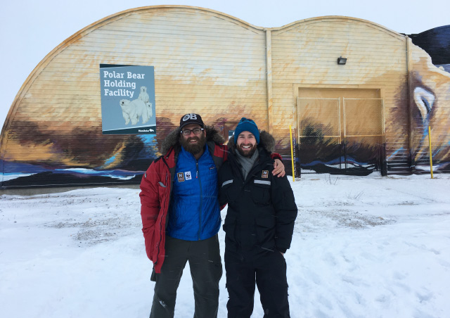 Trying to stay warm outside of the 'polar bear jail' while on a Nat Hab trip in Churchill, Manitoba, with EL Fred Ackerman on a trip in November 2017.