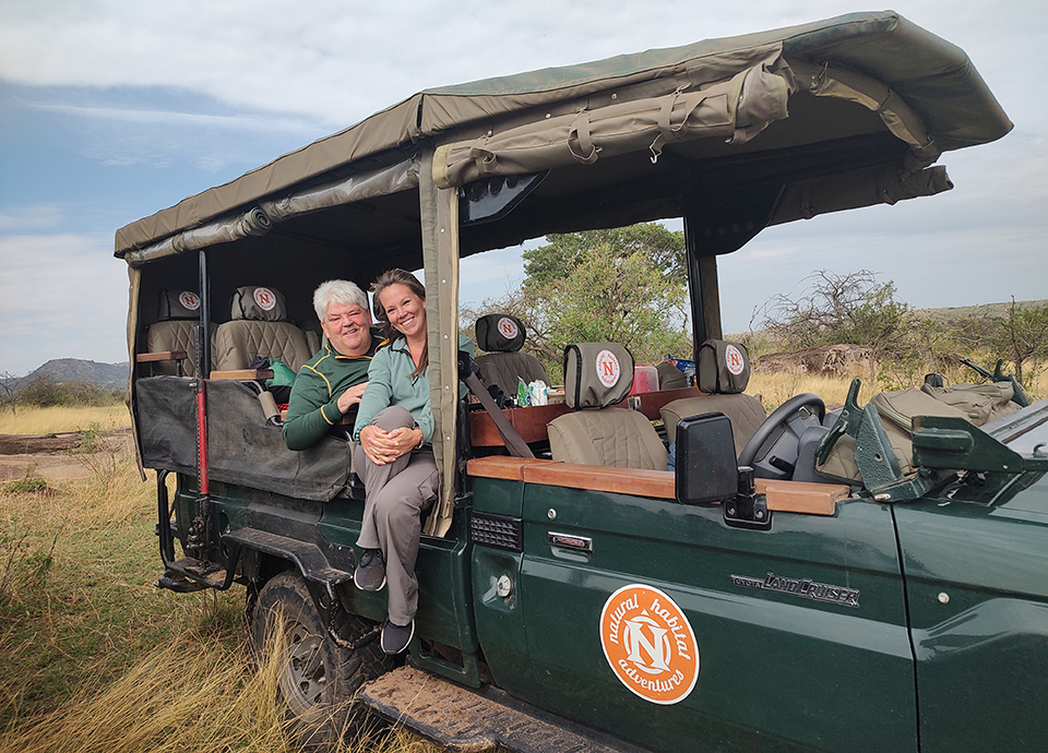 Corrin and her Dad enjoying the views in Kenya.