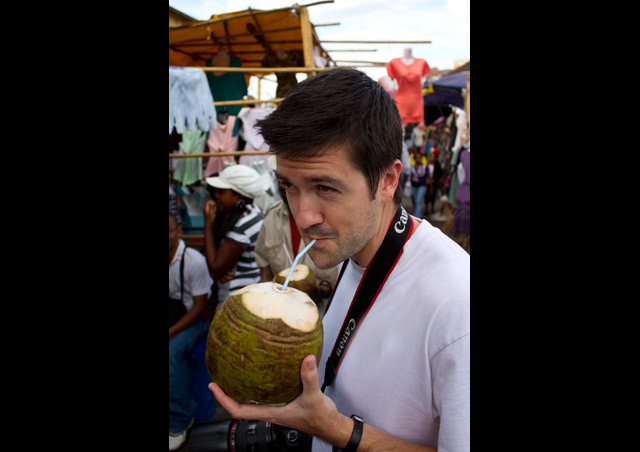 Certainly one of my favorite drinks after a long international flight – fresh coconut water!