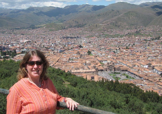 Enjoying a beautiful view of Cusco