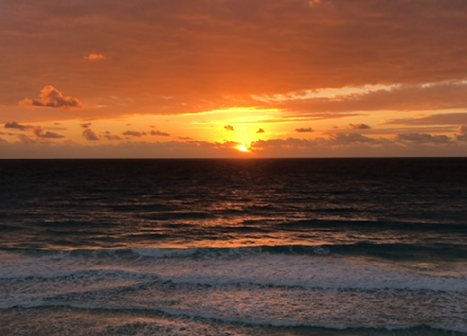 Lovely sunrise in Cancun.
