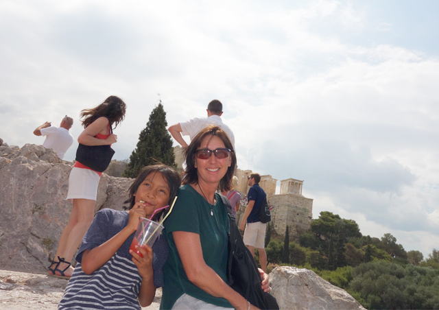 Visiting world famous Akropolis in Athens, Greece