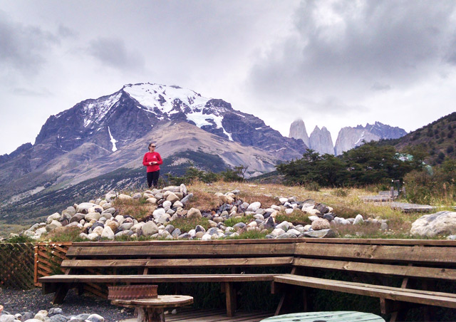 Checking out the view at Eco Camp Patagonia.