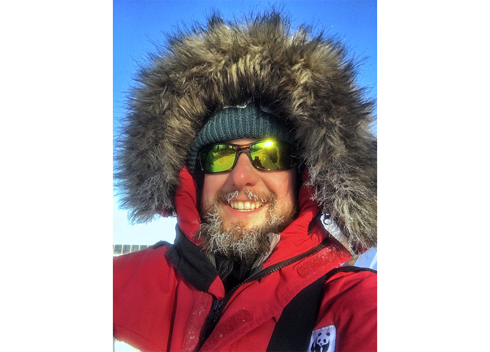 Cold weather beard in Churchill for polar bear season.