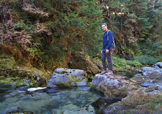 Exploring the ancient forests of the Opal Creek wilderness in Oregon.