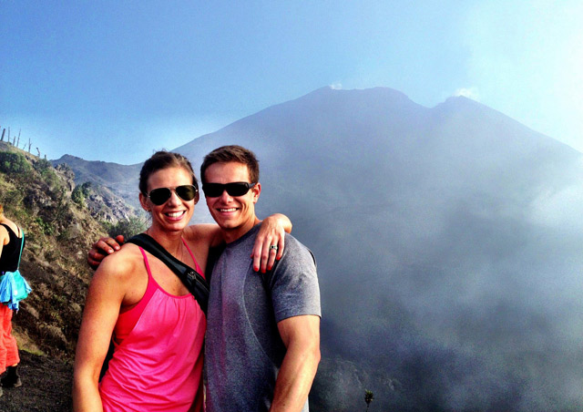 At the base of an active volcano in Guatemala with my boyfriend