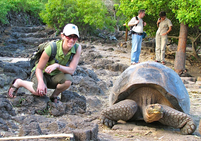 Me and the giant tortoise!! Galapagos Islands