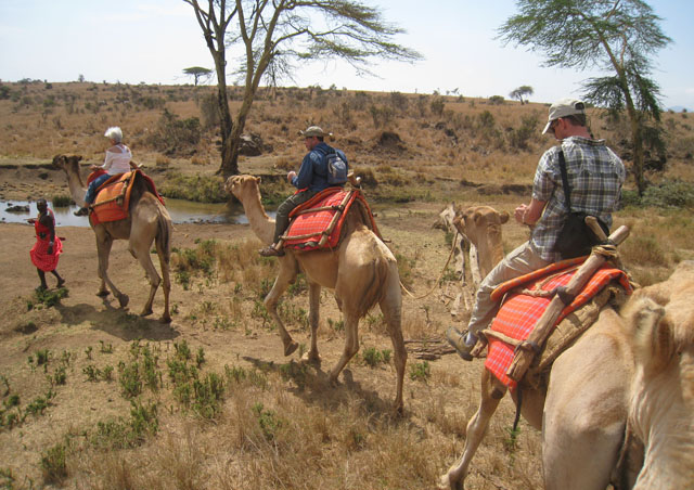 There’s no better way to see the wildlife in Lewa than by foot, horse or camel. Doesn’t Greg Courter (NHA Adventure Specialist) look like a natural rider?