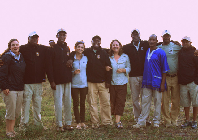 Enjoying the Sunset over the Serengeti and a Sundowner with new friends