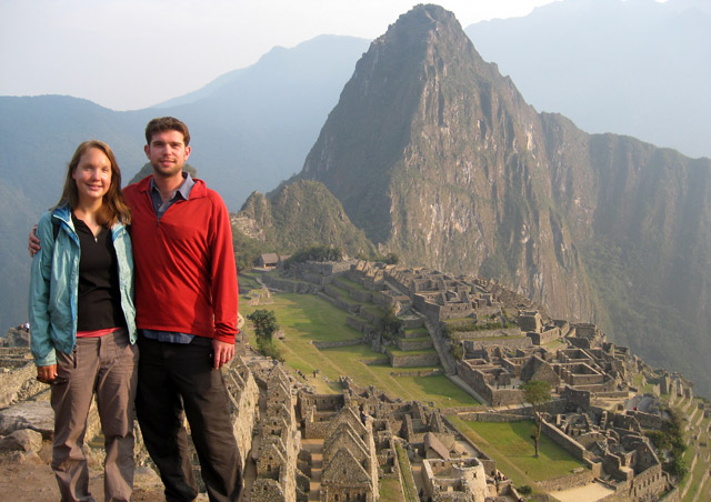 The quintessential Machu Picchu shot with my wife, Sarah, on our round-the-world adventure