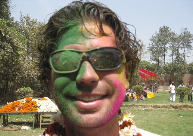The Indian holiday, Holi, is one of the most colorful celebrations I’ve ever encountered.  It took days for this colored powder to come out of my skin and hair!