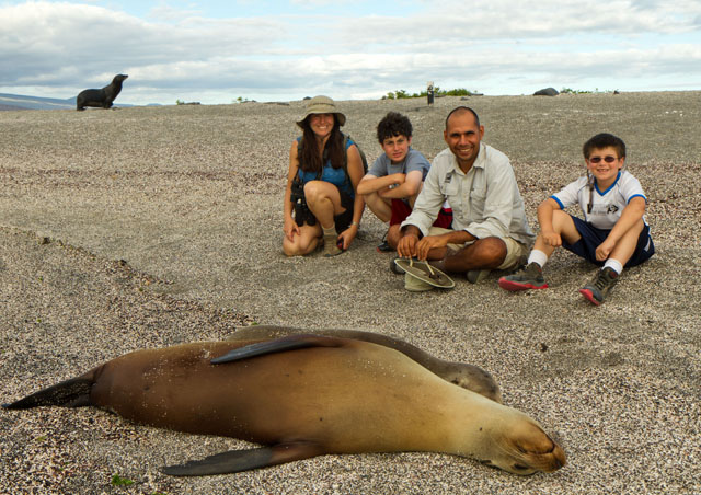 Our family was able to go on the Natural Habitat Family departure to the Galapagos Islands in July of 2011. Here we are on Fernandina, the youngest island with our guide Gustavo. My boys were like sponges, just absorbing all of the information. They were so amazed at how prolific the wildlife was and how close you could get.