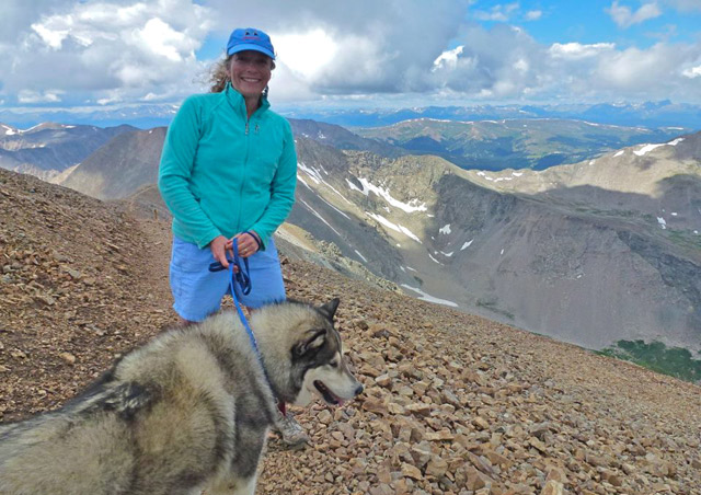 Hiking with my favorite canine companion, my Alaskan malamute Chilkoot. We just summited Mt. Cameron, one of Colorado’s famous “14ers” (the state has 53 peaks in excess of 14,000 feet).