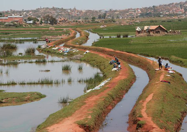 You can see the Asian influence on the landscape outside of Antananarivo through its network of irrigation ditches and rice farming.
