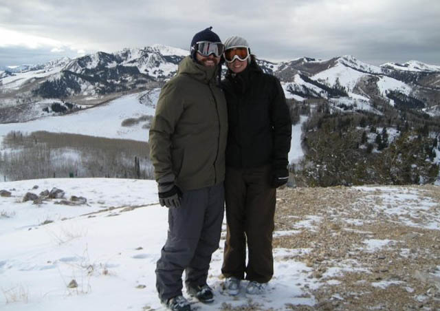 At the top of Deer Valley Ski Resort in Utah with my husband. You could see almost 10 different resorts from here!