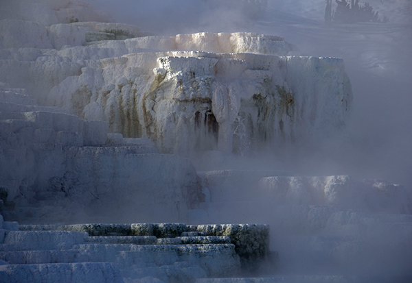 Yellowstone National Park’s steaming thermal features are even more magical in winter. 