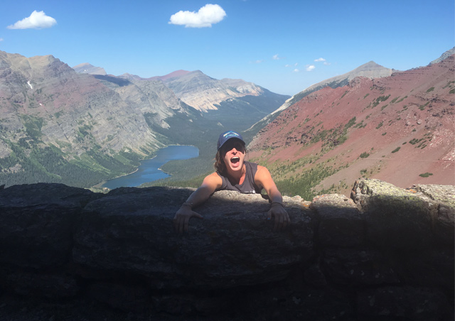 Me pretending to fall off the edge of a mountain in Glacier National Park.