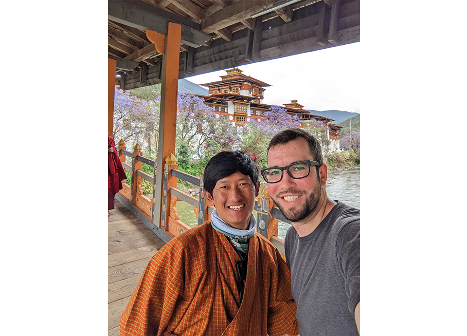 Cheesing with our Bhutan expert guide, Punakha, Bhutan, May 2023