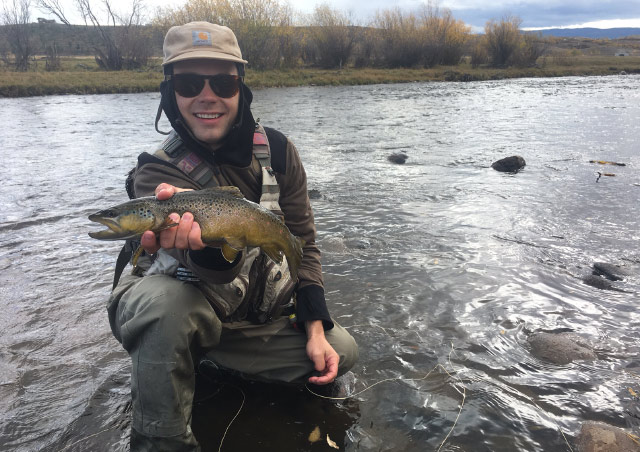 I snagged a few brown trout along the Fraser River in Colorado. This one put up a great fight, and all were released to spawn and thrive in this beautiful stretch of water.