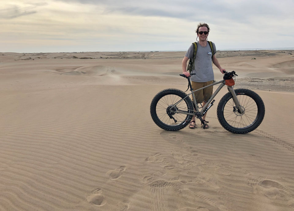 Biking across seemingly endless dunes on Lindblad’s Where the Whales Are: Inside Magdalena Bay itinerary. The hard-packed beach is perfect for these big-wheel bicycles!