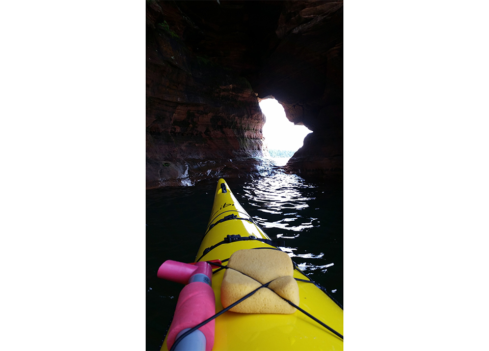 Kayaking Wisconsin's sea caves.
