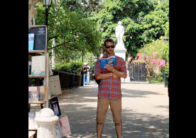 Checking out a local book fair in Plaza De Armas, Havana, Cuba