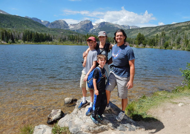Hiking in Colorado’s Rocky Mountain National Park with my family.