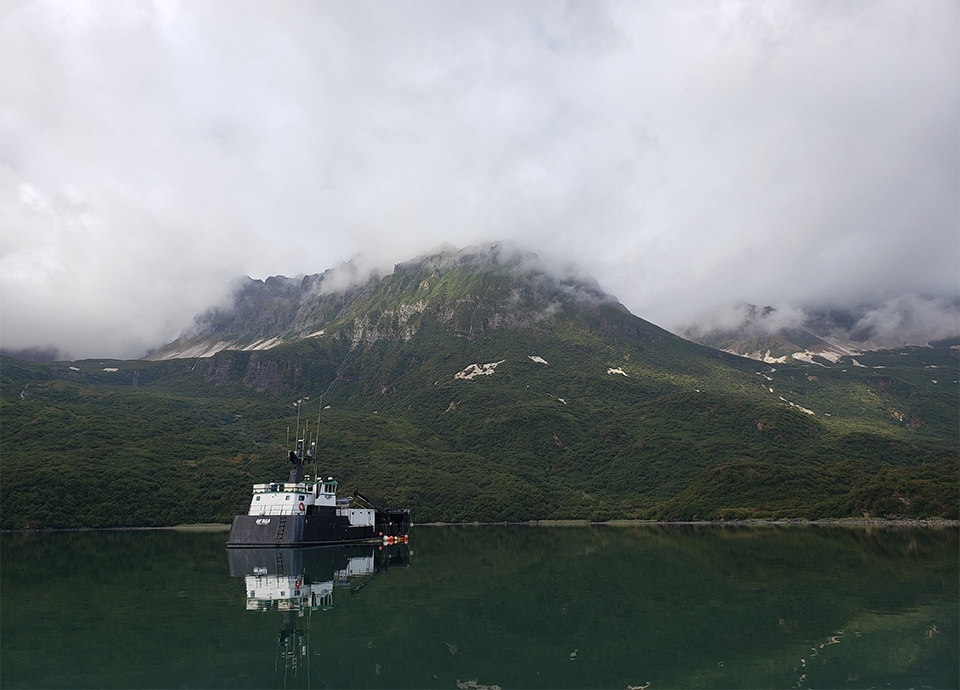 Our home in the wilderness of the isolated Katmai Coast - the Nat Hab Ursus.