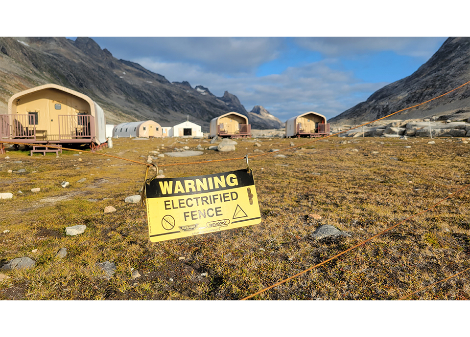 While anywhere in Greenland could realistically be polar bear habitat, our Base Camp is safely located in an area where they are unlikely to bother us. Still - we have important precautions in place!