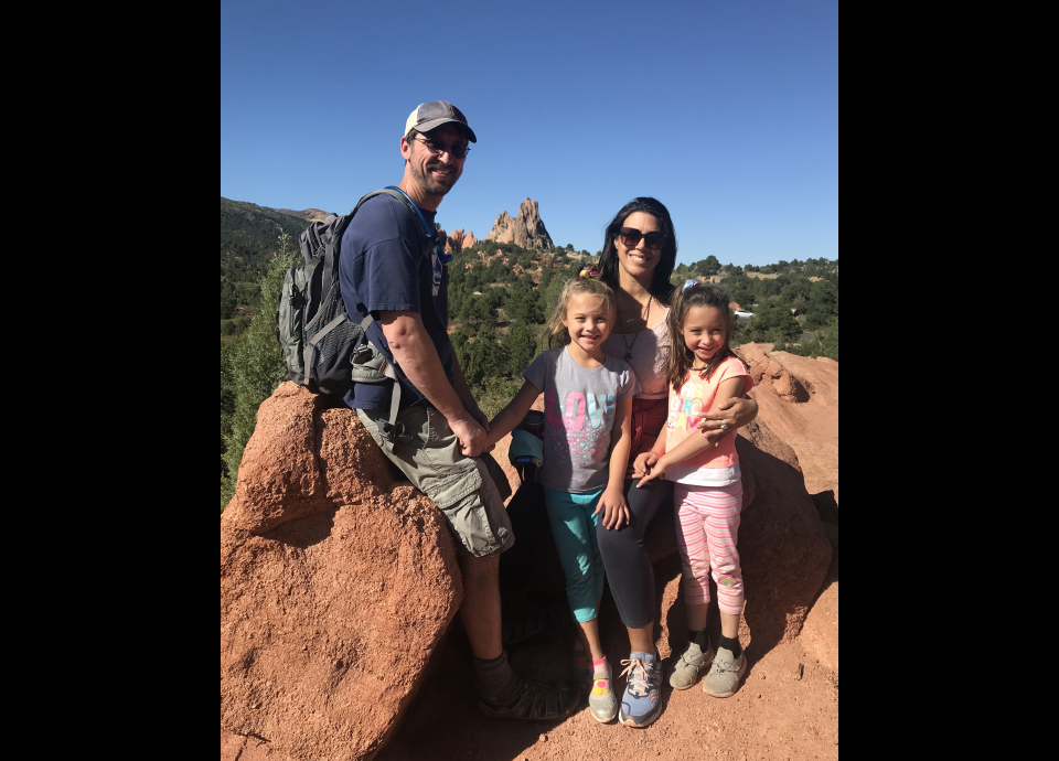 With my family in the Garden of the Gods in Colorado.