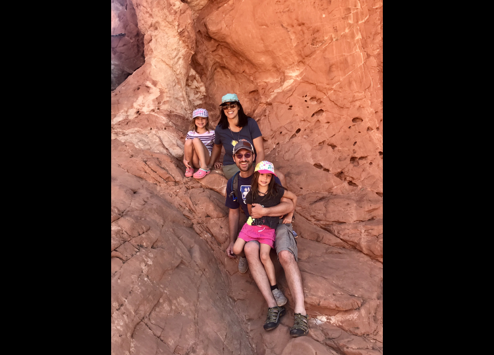 Hiking with my family in the Garden of the Gods in Colorado.