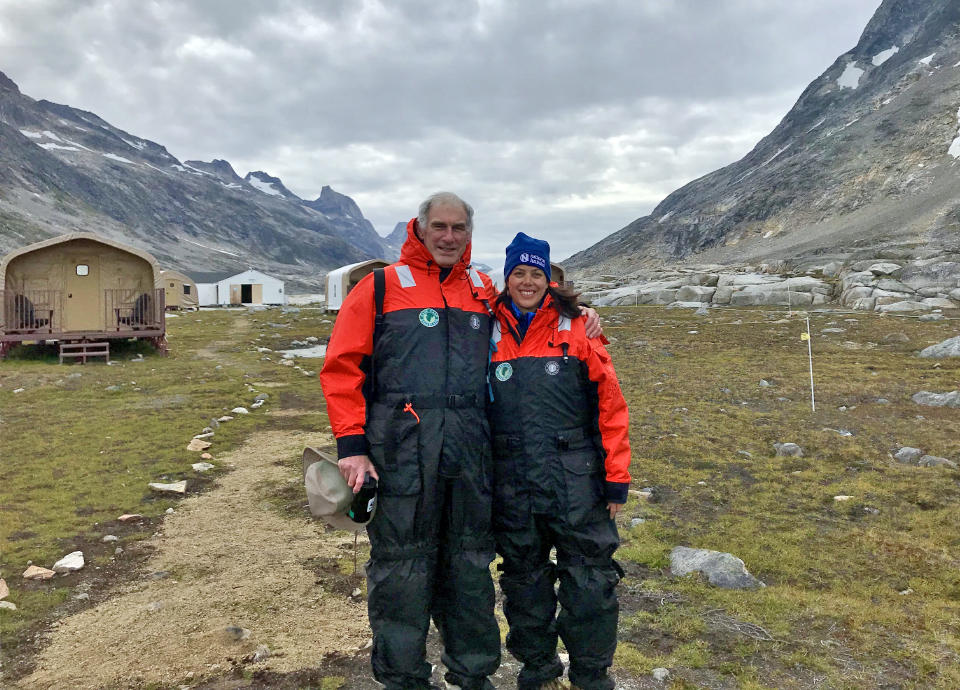 In our Mustang suits at Base Camp.