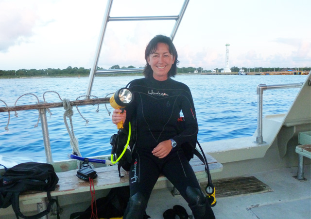 Getting ready for a night dive, Cozumel Mexico