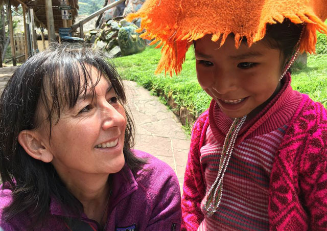 Sharing a moment with a sweet little girl in Peru.