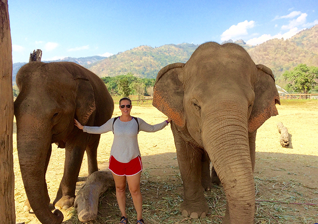 Meeting my favorite animal at Elephant Nature Park in Chiang Mai, Thailand.