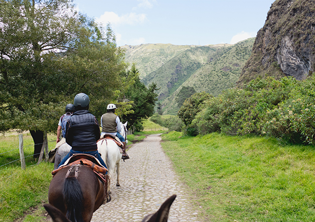 Horseback riding in the Quito highlands.