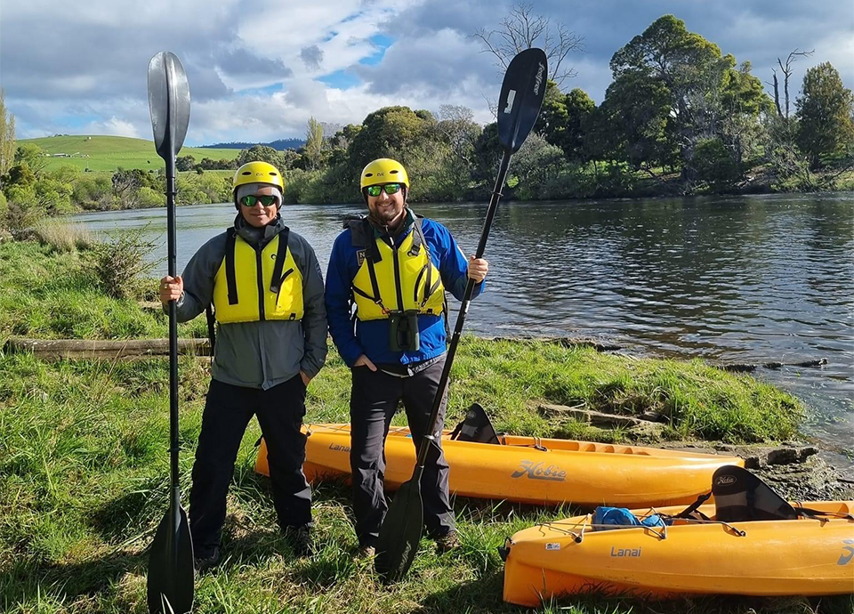 Kayaking with platypus in Tasmania.