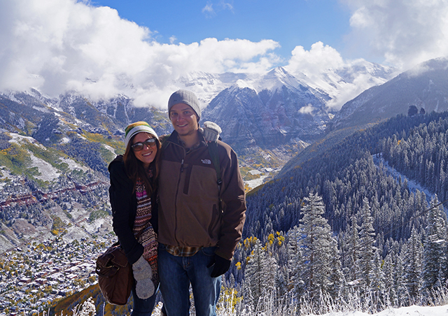 Enjoying the fall colors and first snow of the season in Telluride, Colorado.