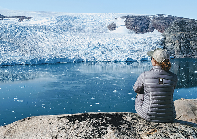 Admiring the glaciers of the Greenland ice sheet