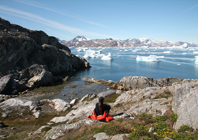 Taking a quiet minute to contemplate the stunning natural landscapes that we are immersed in during our East Greenland Arctic Adventure.