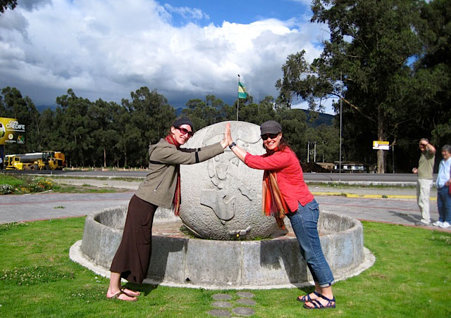 Becky and I at the equator!