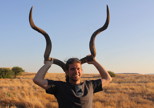 Namibia: ½ Ted, ½ Kudu.  At Desert Rhino Camp in the Palmwag Concession
