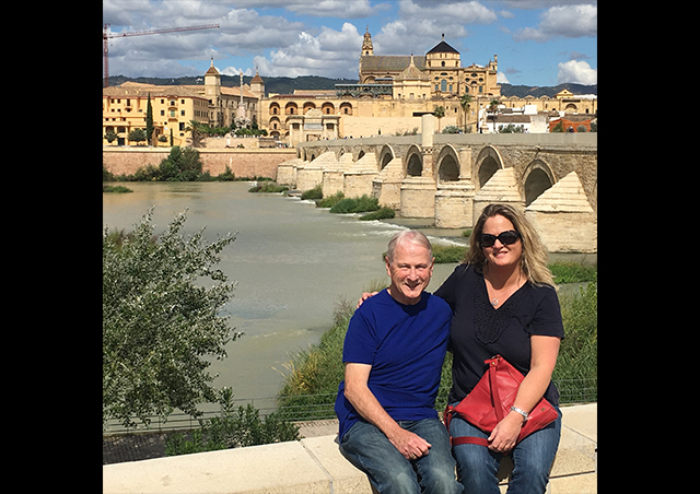 Dad and I enjoying the sights of Cordova, Spain.
